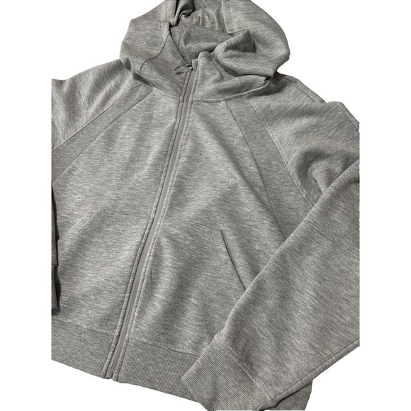 Women's L Light Gray Zip Up Hoodie Sweatshirt Basic Essential Athleisure Active - Picture 2 of 8